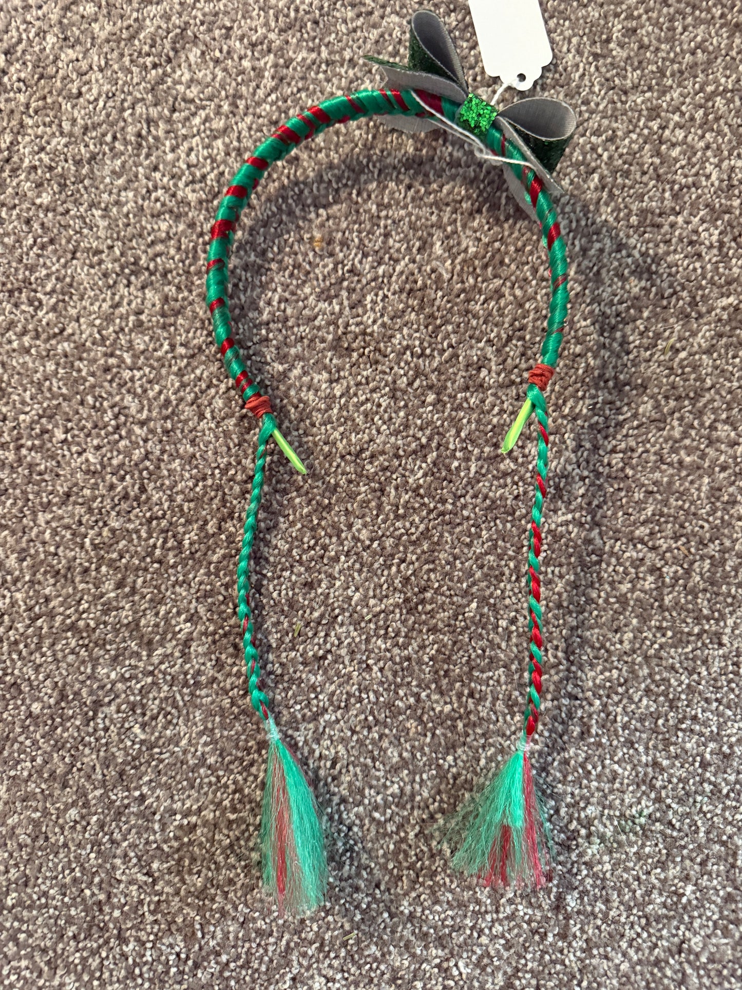 Christmas braided bow headband