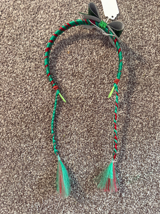 Christmas braided bow headband