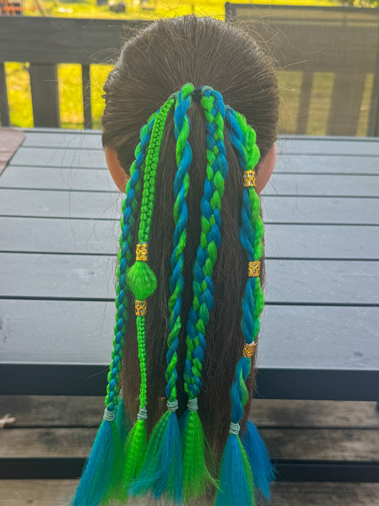Blue and Green Large Pony